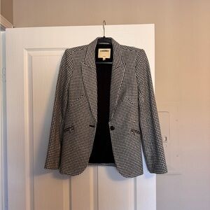 L'AGENCE Monochrome Houndstooth Blazer